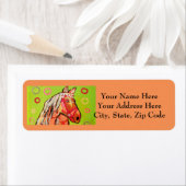 明るい馬の差出人住所ラベル ラベル (インサイチュ)