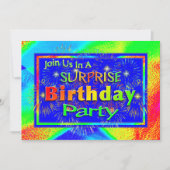 明るい驚きのバースデーパーティ招待状 招待状 (正面)