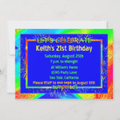 明るい驚きのバースデーパーティ招待状 招待状 (裏面)