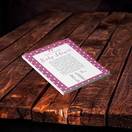 明るい魅力的ピンクの赤ちゃんシャワー単語検索ゲーム ノートパッド