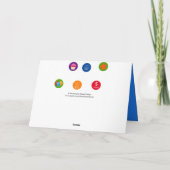 明るい鮮やかとカラフルあらゆる時代のハッピーバースデー カード (裏面)