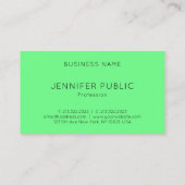 明るい鮮やかなネオングリーンカラーモダンテンプレート 名刺 (裏面)