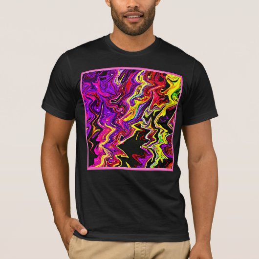 明るい鮮やかな放射パターン Tシャツ (正面)
