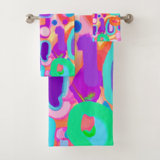 明るい鮮やかな色のパターン バスタオルセット (インサイチュ)