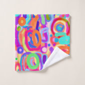 明るい鮮やかな色のパターン バスタオルセット (ウォッシュタオル)