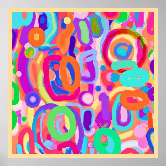 明るい鮮やかな色のパターン ポスター (正面)