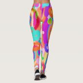 明るい鮮やかな色のパターン レギンス (裏面)