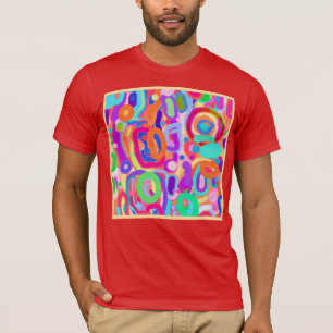 明るい鮮やかな色のパターン Tシャツ