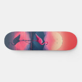 明るい鮮やかサンモダンセットフラミンゴ スケートボード (横)