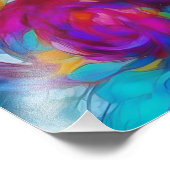 明るい鮮やか抽象芸術フローラ フォトプリント            (角)