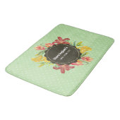 明るい鮮やか春の花リース水玉模様 バスマット (アングル)