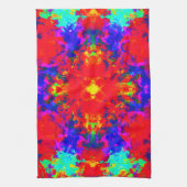 明るい鮮やか色のパターンのアート キッチンタオル (縦)