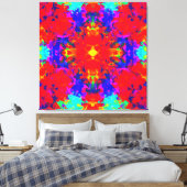 明るい鮮やか色のパターンのアート キャンバスプリント (インサイチュ (寝室))