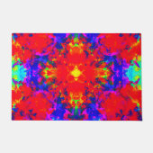 明るい鮮やか色のパターンのアート ドアマット (正面)