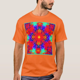 明るい鮮やか色のパターンのアート Tシャツ