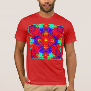 明るい鮮やか色のパターンのアート Tシャツ
