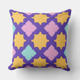 明るい鮮やか色の幾何学的パターン クッション