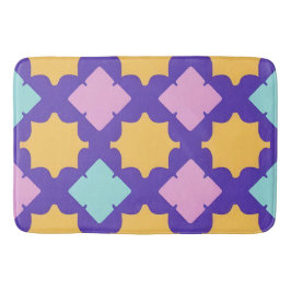 明るい鮮やか色の幾何学的パターン バスマット
