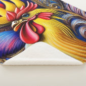 明るい鮮やか雄鶏 シェルパブランケット (3/4)