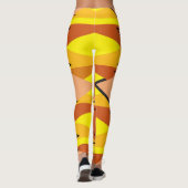 明るい鮮やか黄色のモザイク模様 レギンス (裏面)