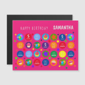 明るい鮮やか&カラフル – 任意の年齢のハッピーバースデー (正面/裏面)