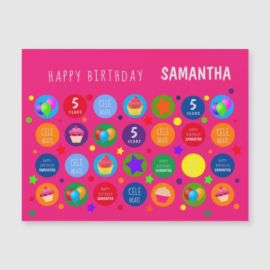 明るい鮮やか&カラフル – 任意の年齢のハッピーバースデー (正面)