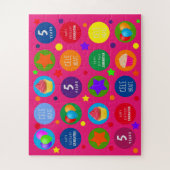 明るい鮮やか&カラフル – 任意の年齢のハッピーバースデー ジグソーパズル (縦)