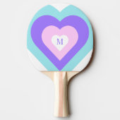 明るい鮮やかY2k 2000s複数ハート 卓球ラケット (裏面)