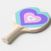 明るい鮮やかY2k 2000s複数ハート 卓球ラケット (正面アングル)