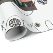 明るい鳥/夜のバラアールデコ美しいファッション ラッピングペーパー (ロールコーナー)