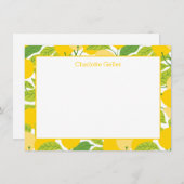 明るい黄レモンフラットノートカード ノートカード (正面/裏面)