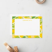 明るい黄レモンフラットノートカード ノートカード (正面/裏面インサイチュ)