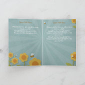 明るい黄色い花の記念カード/葬祭広告 カード (内部)