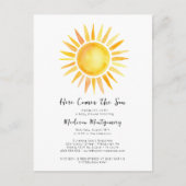 明るい黄色こ来この息子の赤ちゃんシャワー ポストカード (正面)