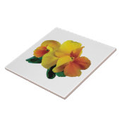 明るい黄色とオレンジのパンジー タイル (側面)