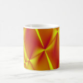 明るい黄色とオレンジのフラクタルコーヒーマグ コーヒーマグカップ (中央)