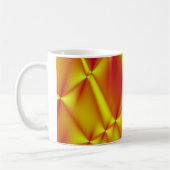 明るい黄色とオレンジのフラクタルコーヒーマグ コーヒーマグカップ (左)