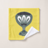 明るい黄色とスカンジナビアのパターン バスタオルセット (ウォッシュタオル)