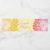 明るい黄色とピンク色のミーム ペットボトルラベル (シングルラベル)