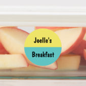 明るい黄色とプールブルーキッズミール ラベル (貼付)