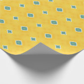 明るい黄色と挨拶紙吹雪の正方形 ラッピングペーパー (角)