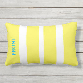 明るい黄色と白のストライプ屋外 アウトドアクッション