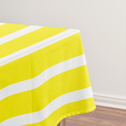 明るい黄色と白のストライプ テーブルクロス (インサイチュ)