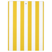 明るい黄色と白ストライプのモダンパーソナライズされた クリップボード (裏面)