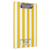 明るい黄色と白ストライプのモダンパーソナライズされた クリップボード (右)