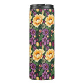 明るい黄色と紫の花のカラフルフローラ タンブラー (裏面)