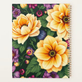 明るい黄色と紫の花のカラフルフローラ プランナー手帳 (裏面)