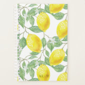 明るい黄色と緑のレモはっきりしたンの木のパターン プランナー手帳 (正面)
