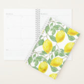 明るい黄色と緑のレモはっきりしたンの木のパターン プランナー手帳 (ディスプレー)