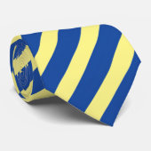 明るい黄色と青のストライプ ネクタイ (ロール)